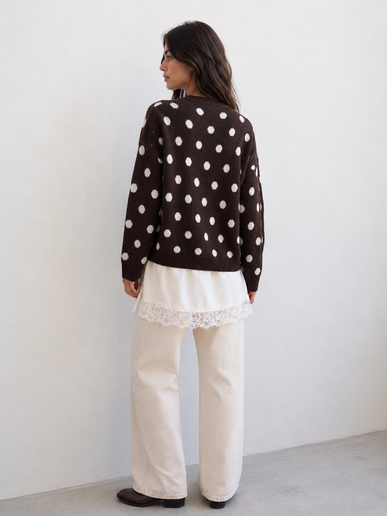 pull effet dentelle pour femme vue 03
