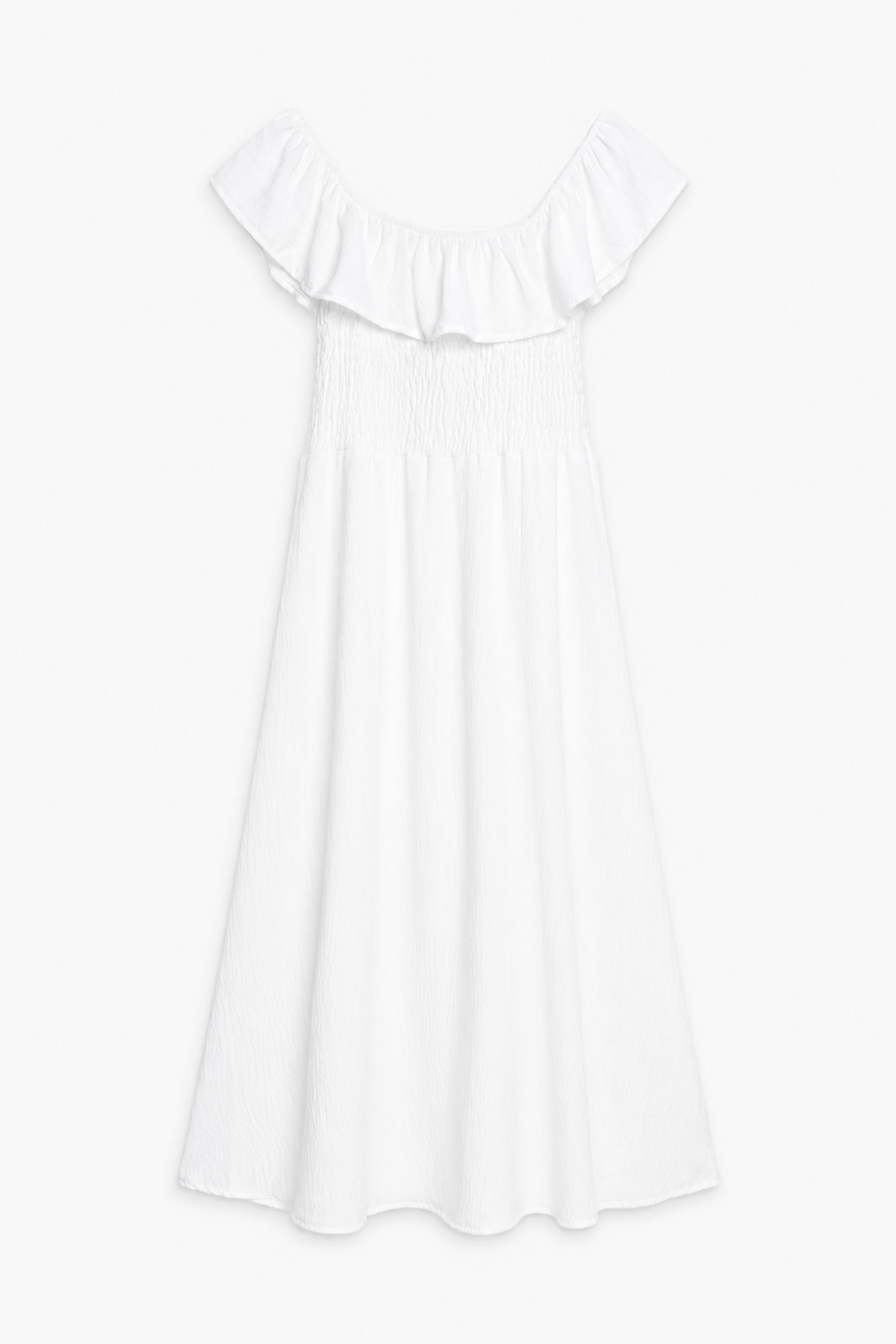 robe Bardot maxi blanc à plat