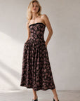 Robe bustier midi avec poches coloris Chocolat