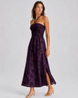 Robe midi à fentes latérales violet
