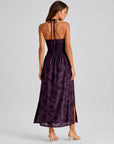 Dos nu de la robe halter violet