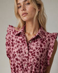 Robe courte fleurie ceinturée