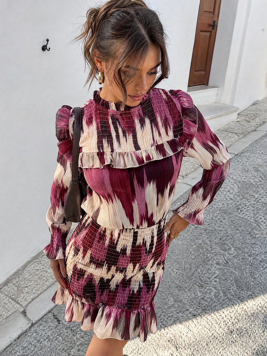 robe ikat bordeaux en situation