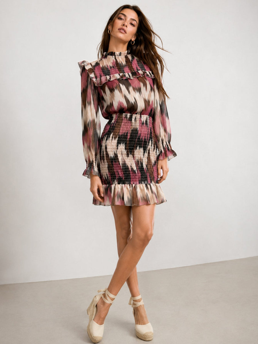 robe détail jupe smockée