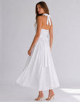 Robe dos nu blanche dos smocké