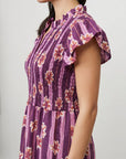 robe manches papillon violette
