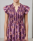 robe imprimé fleuri violette