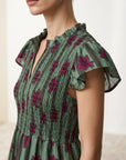 robe manches papillon verte