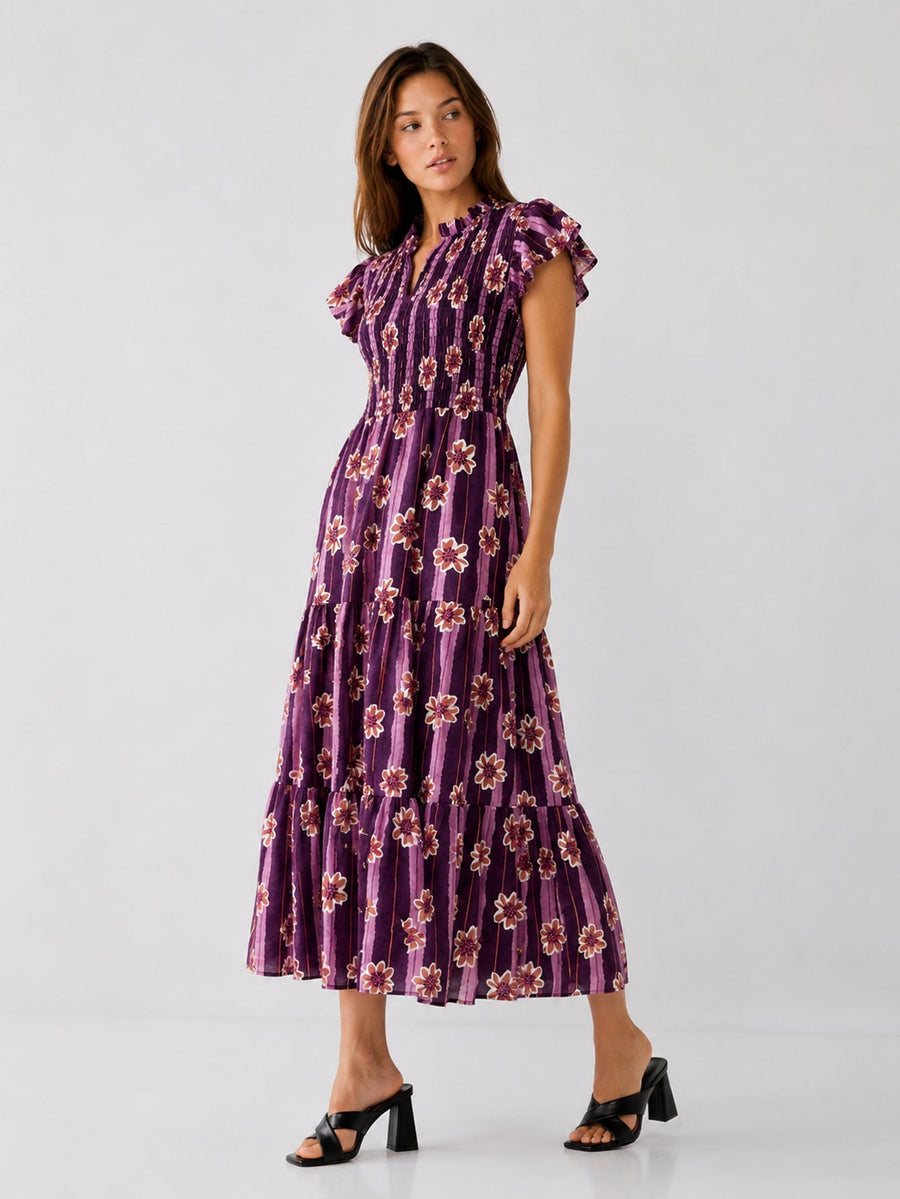 robe à volants violette