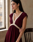 robe midi fluide col v dentelle image 5