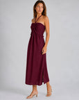 Robe halter midi bordeaux