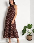 robe halter midi a pois volantee image 1