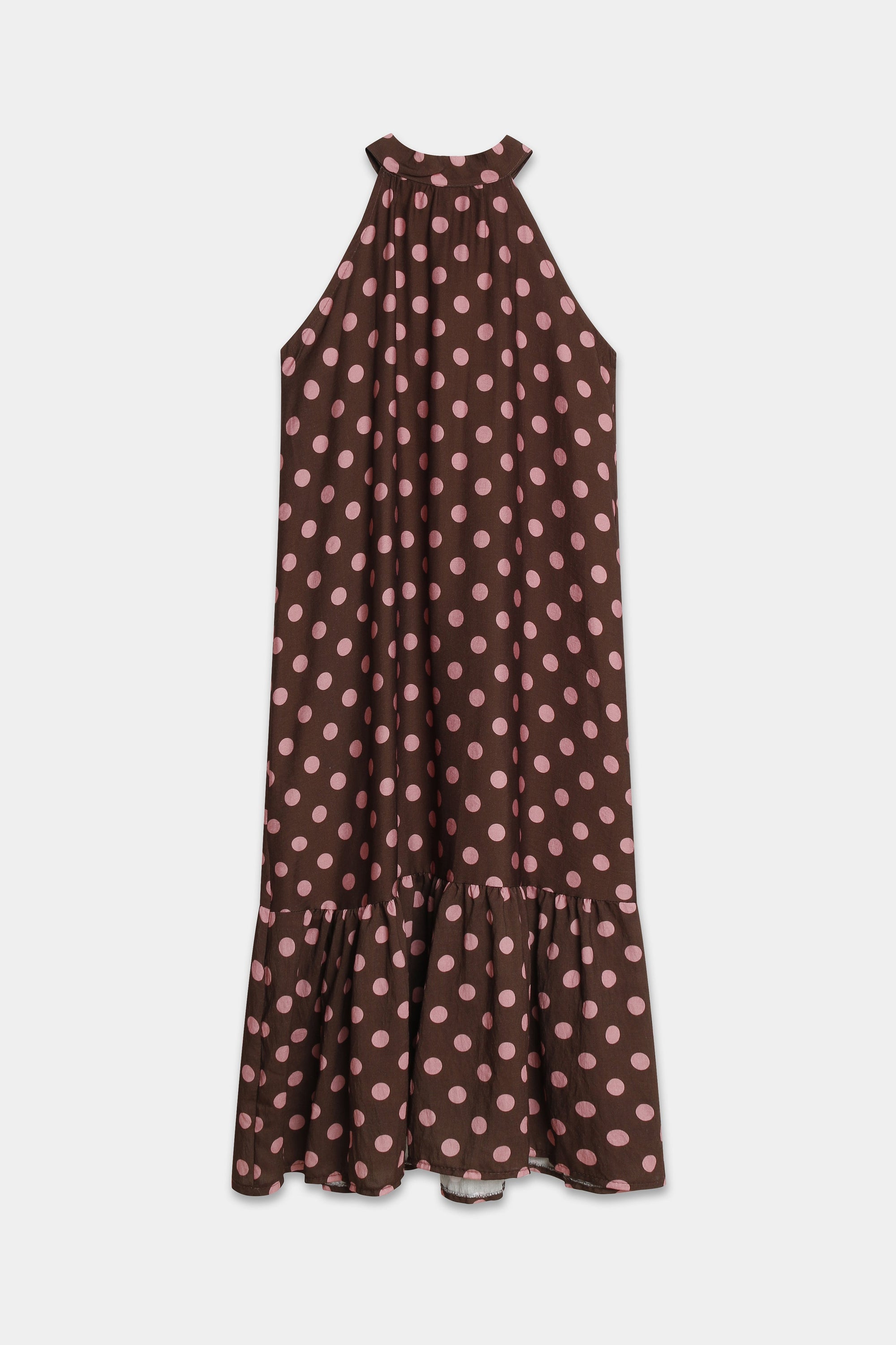 robe halter midi a pois volantee image 3