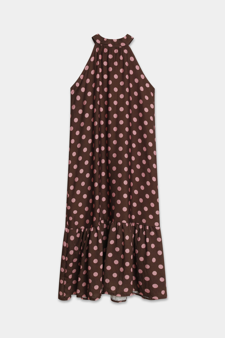 robe halter midi a pois volantee image 3