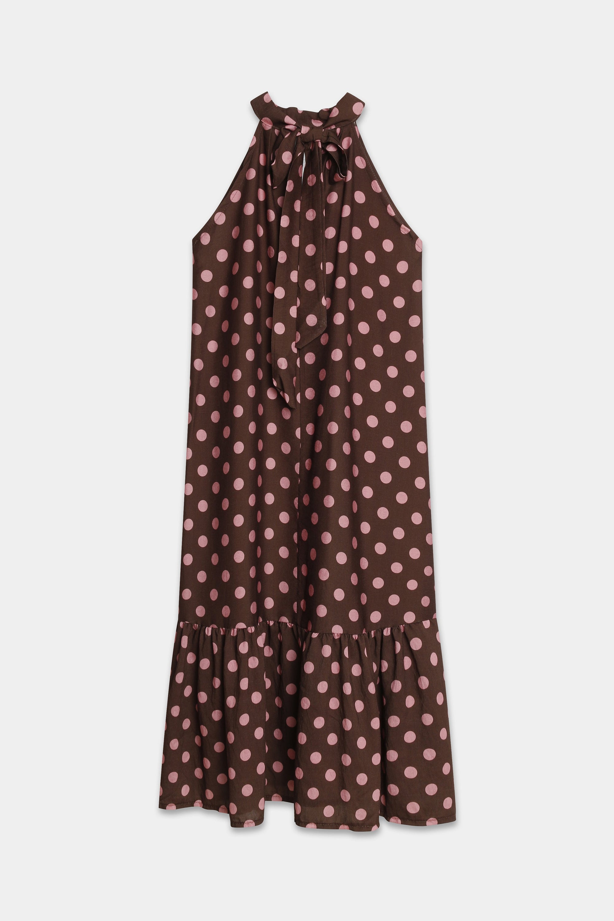 robe halter midi a pois volantee image 4