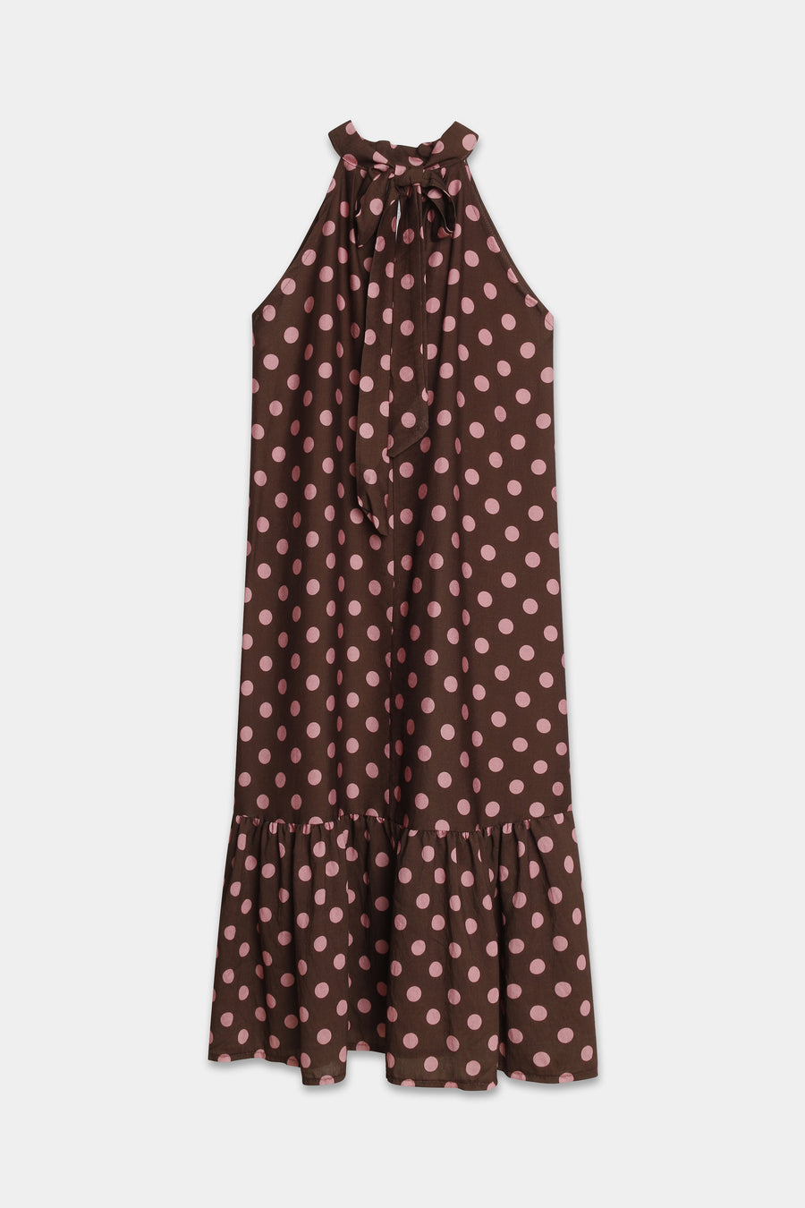 robe halter midi a pois volantee image 4