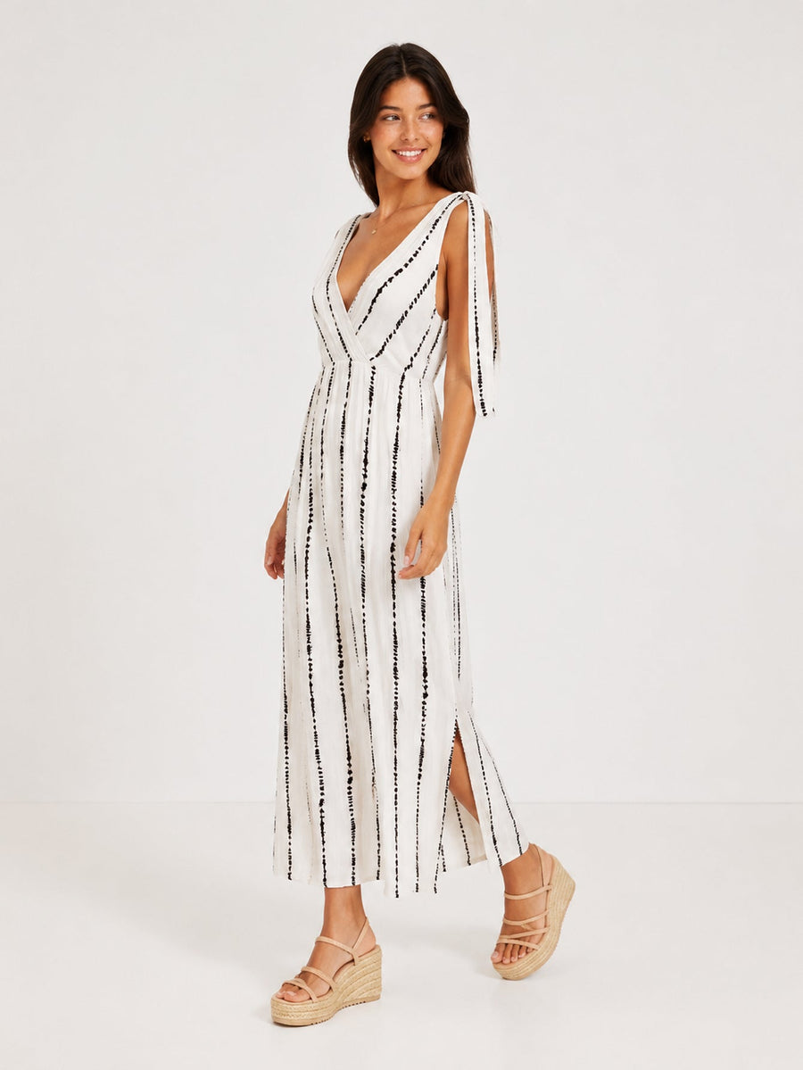 robe longue tie dye cache coeur beige