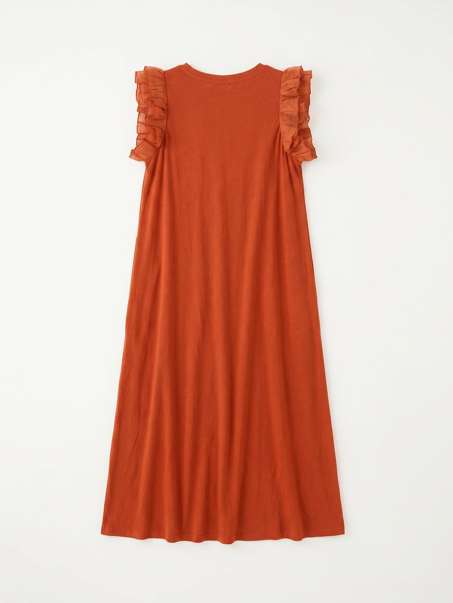 robe en jersey de coton a volants aux epaules image 16