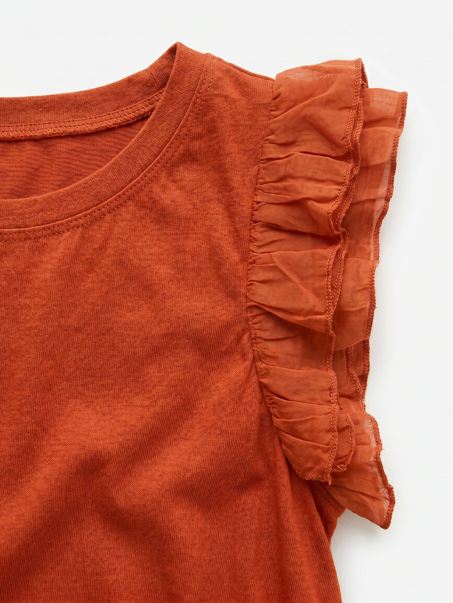 robe en jersey de coton a volants aux epaules image 17