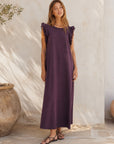 robe en jersey de coton a volants aux epaules image 1