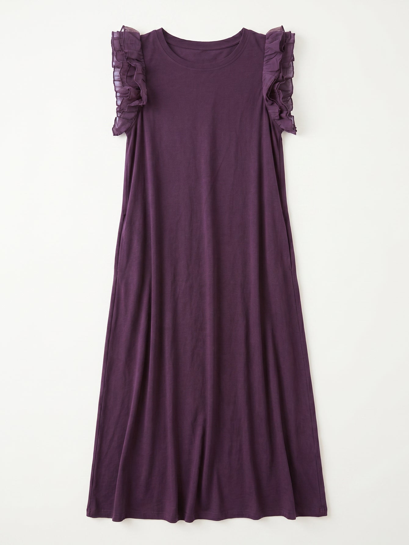 robe en jersey de coton a volants aux epaules image 7
