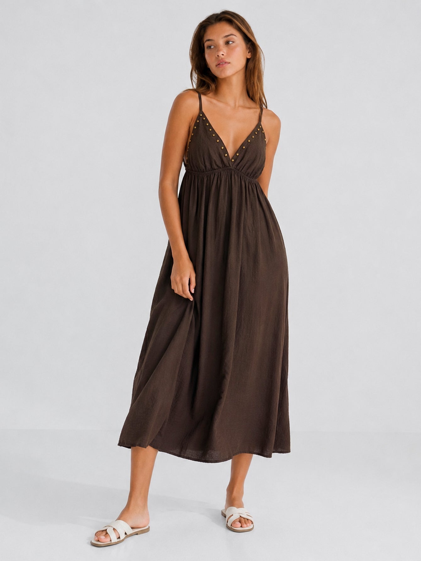 robe évasée chocolat profil