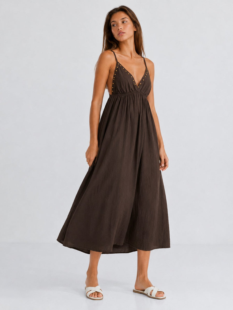 Dos nu robe chocolat