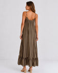robe maxi rayée vue de côté