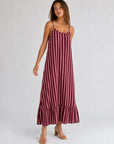 robe rayée encolure froncée