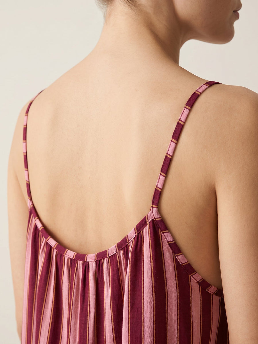 robe maxi rayée bordeaux vue dos