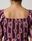 robe violette détail dos smocké