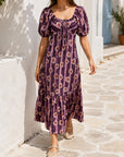 robe midi violette à volant