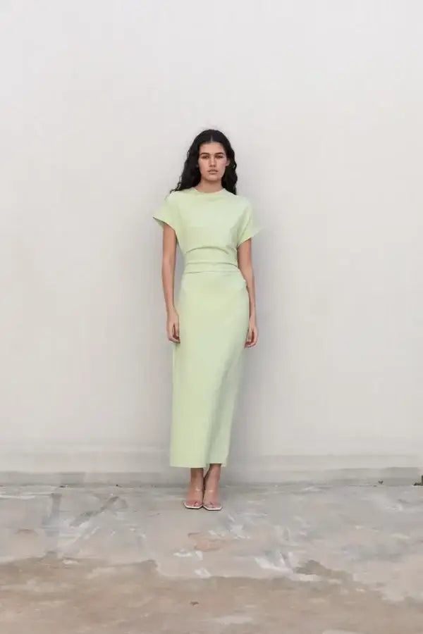 Robe midi verte clair
