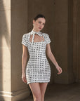 robe mini a pois col montant noue image 8