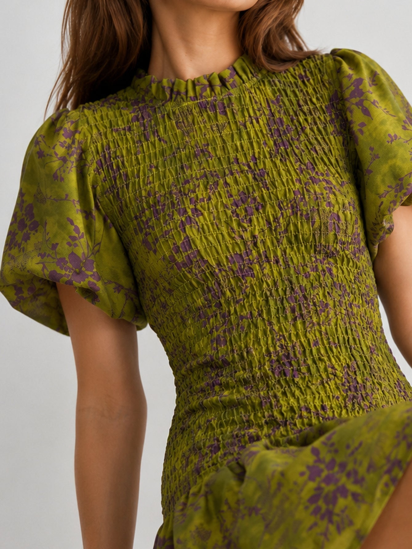 Robe mini à ourlet volanté