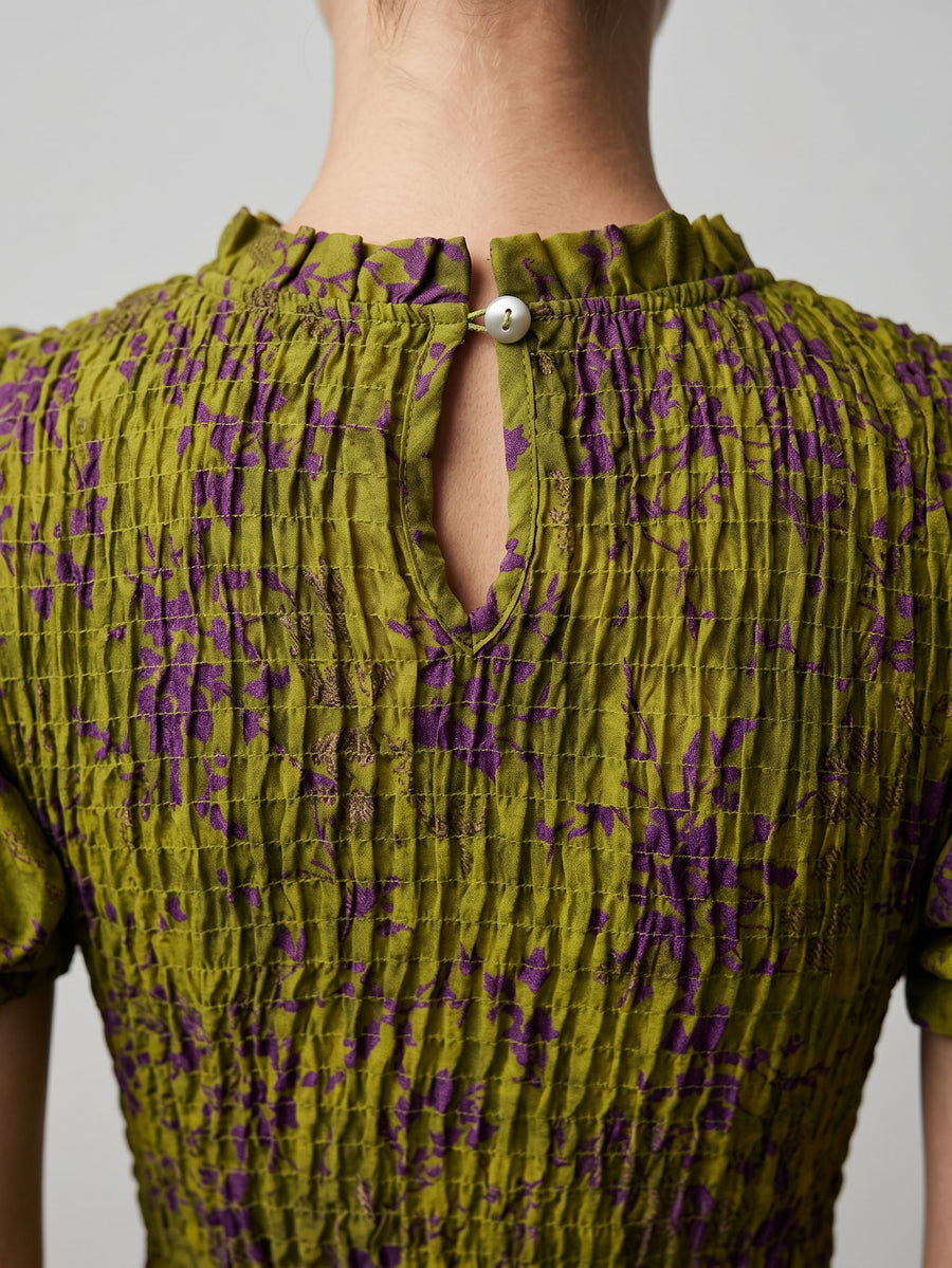 Col montant volanté robe mini