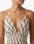 robe à bretelles imprimé brun