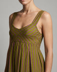Robe midi rayée zoom buste côté