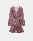 Robe fluide fleurie – Coupe élégante à volants – Manches longues