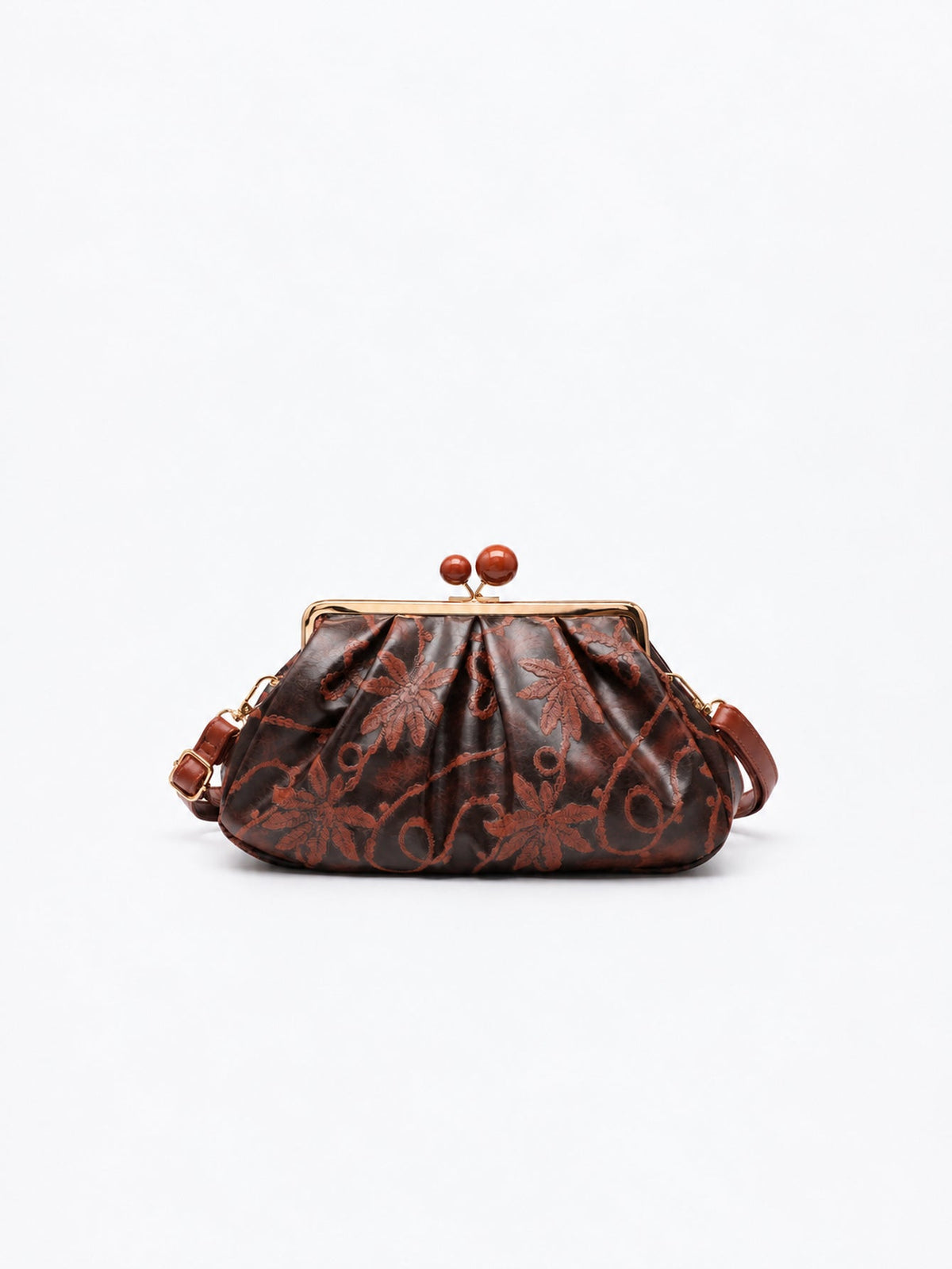 Sac à armature plissé camel