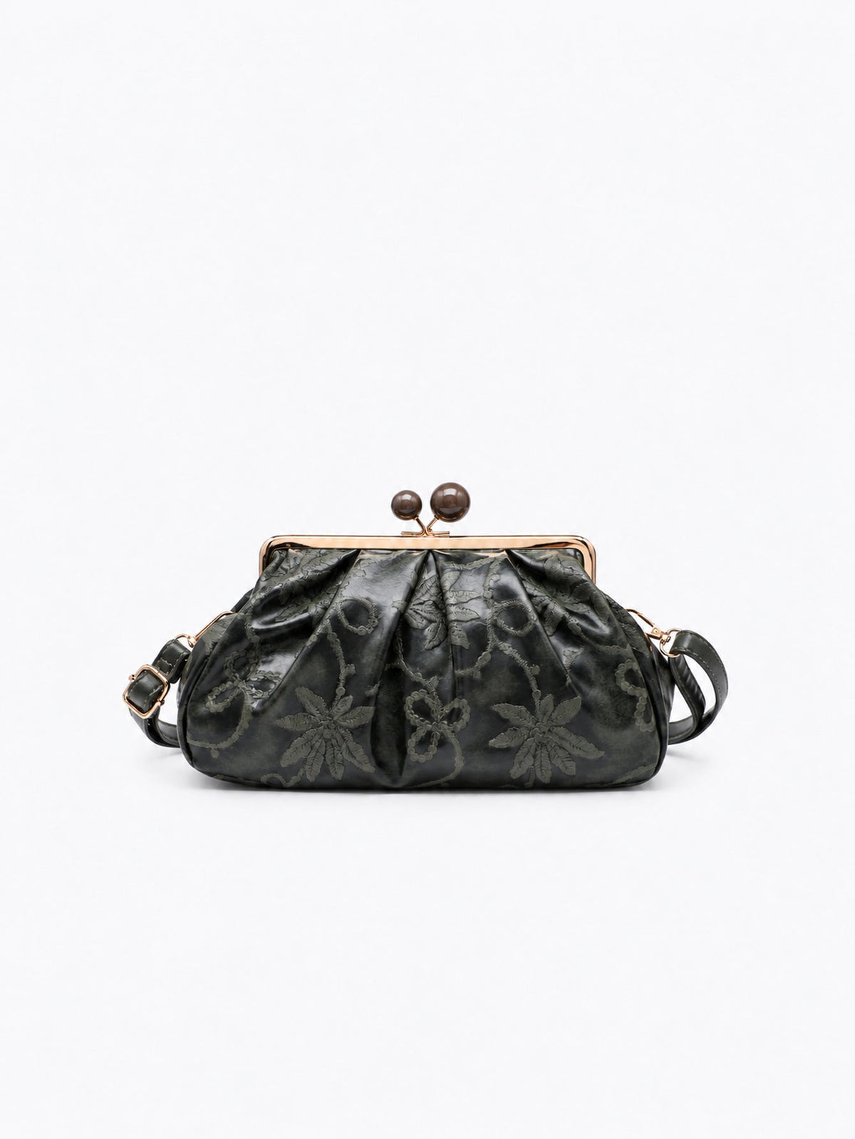 Sac à armature plissé vert