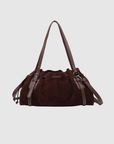 Sac baguette en suédine marron dos