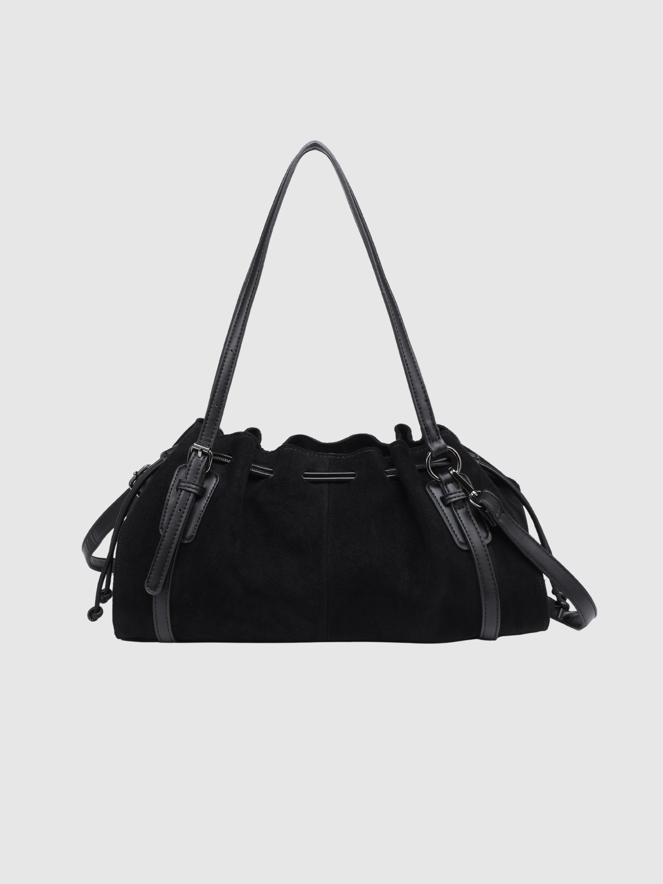 Sac baguette en suédine noir