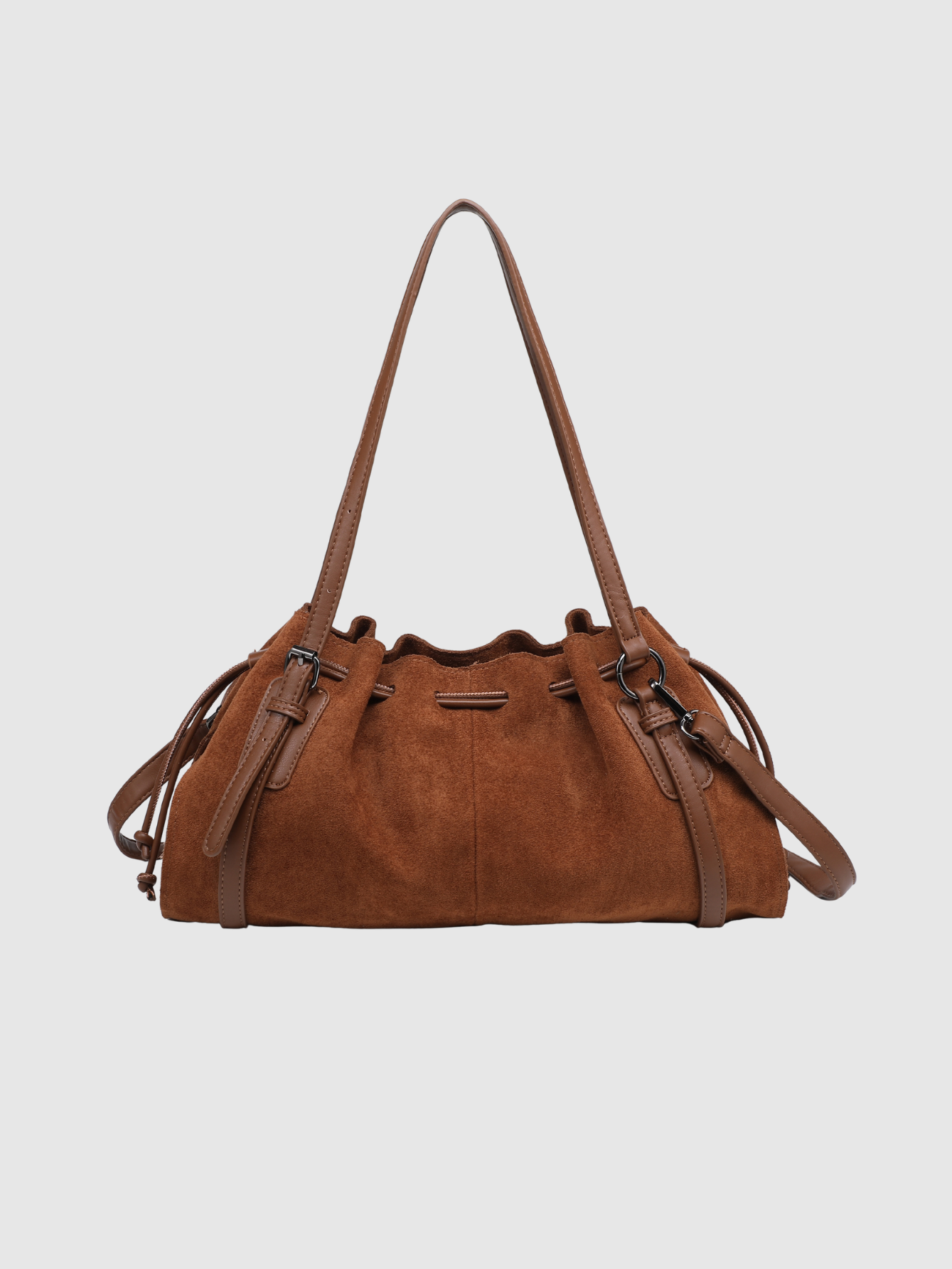 Sac baguette en suédine camel