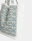 sac cabas en toile ecrue a motif fleuri image 2