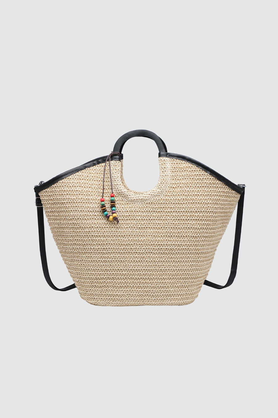 sac cabas en raphia grand format a anses rondes image 1
