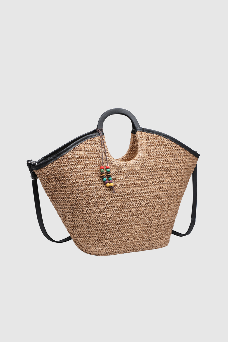 sac cabas en raphia grand format a anses rondes image 2