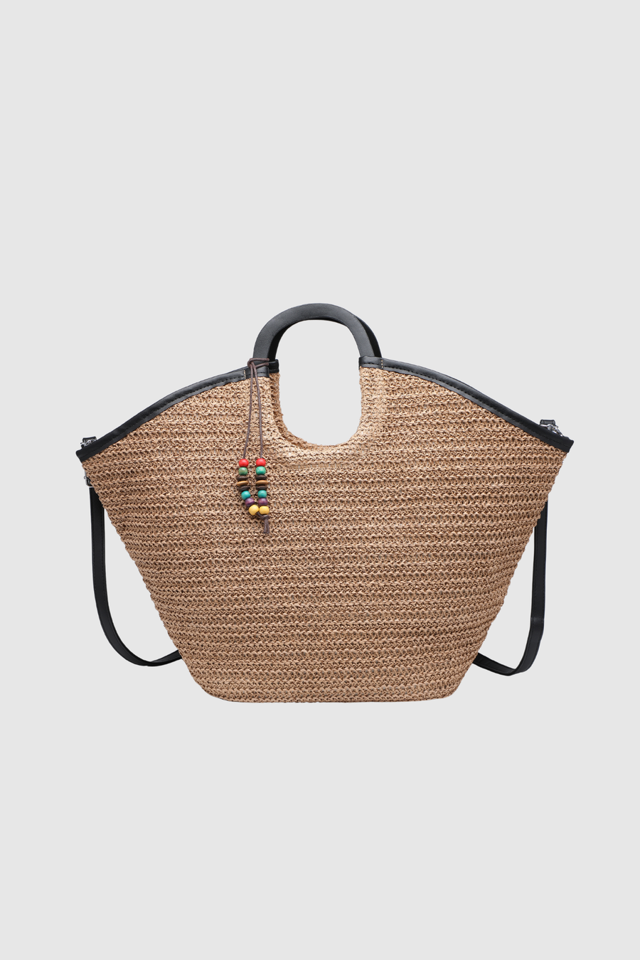 sac cabas en raphia grand format a anses rondes image 3