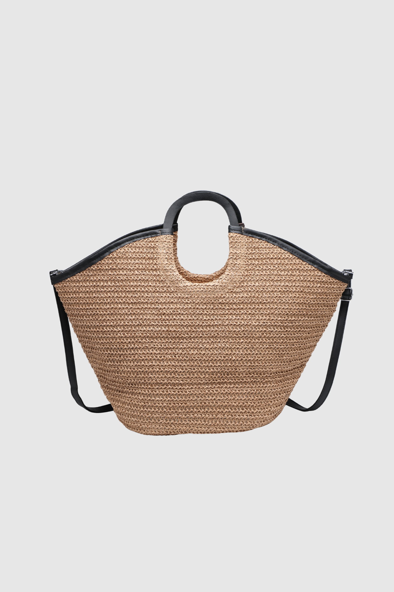 sac cabas en raphia grand format a anses rondes image 4
