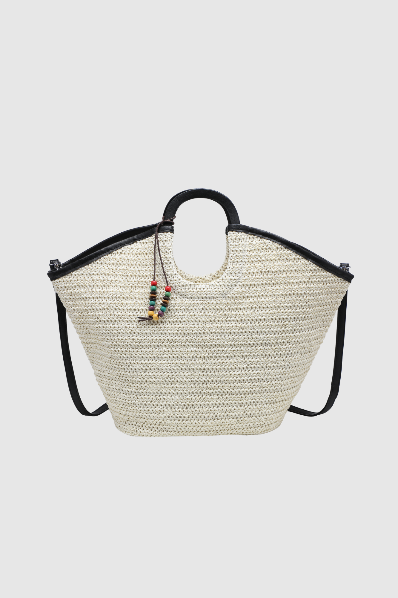 sac cabas en raphia grand format a anses rondes image 5
